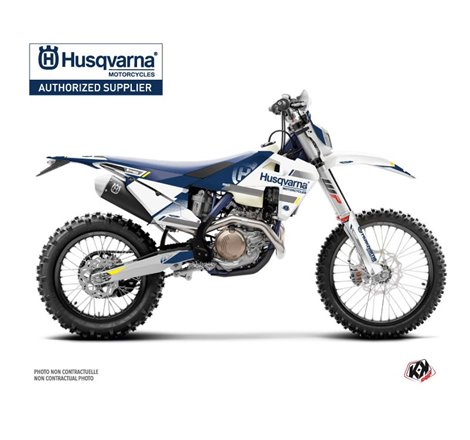 Kit Deco Moto Cross Split Husqvarna 501 FE Blanc Bleu