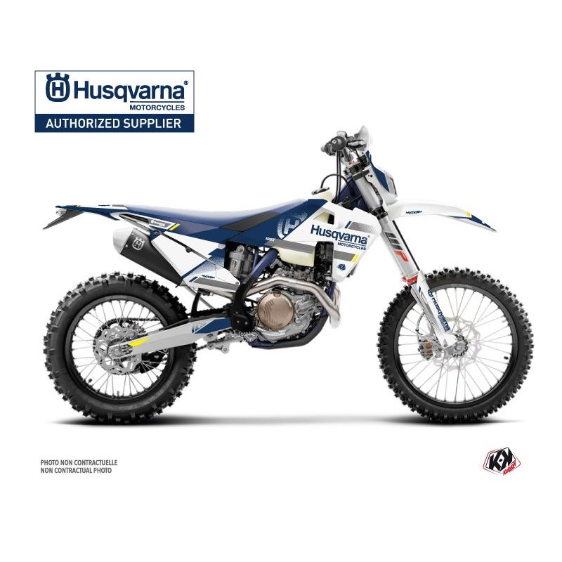 Kit Deco Moto Cross Split Husqvarna 501 FE Blanc Bleu