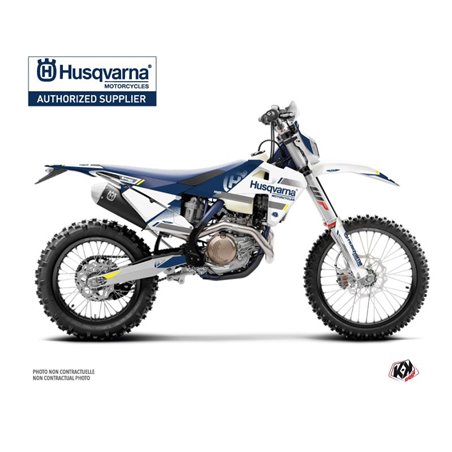 Kit Deco Moto Cross Split Husqvarna 501 FE Blanc Bleu