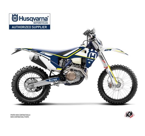 Kit Deco Moto Cross Heritage Husqvarna 501 FE Bleu Blanc