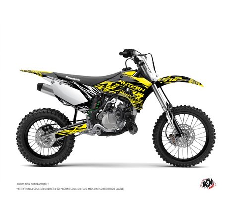 Kit Deco Moto Cross Eraser Fluo Kawasaki 110 KLX Jaune