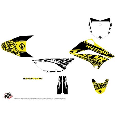 Kit Deco Moto Cross Eraser Fluo Kawasaki 110 KLX Jaune