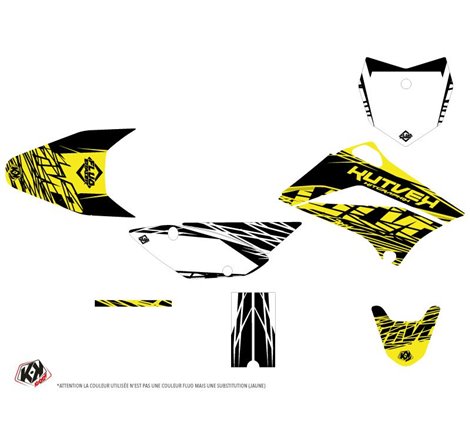 Kit Deco Moto Cross Eraser Fluo Kawasaki 110 KLX Jaune