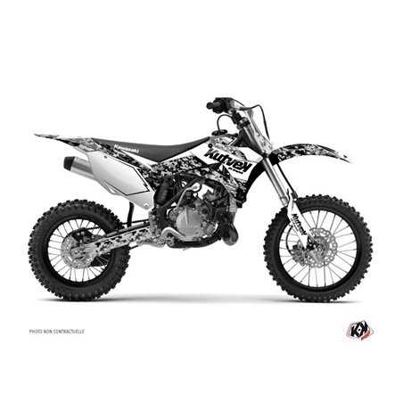 Kit Deco Moto Cross Predator Kawasaki 110 KLX Blanc