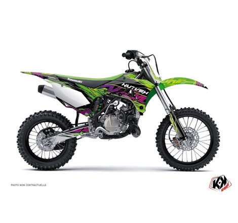 Kit Deco Moto Cross Eraser Kawasaki 110 KLX Vert