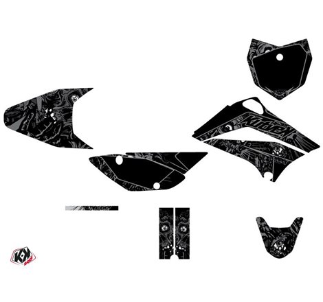 Kit Deco Moto Cross Zombies Dark Kawasaki 110 KLX Noir