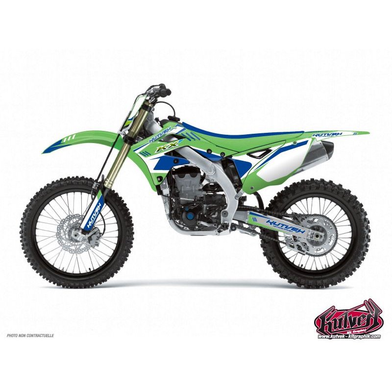 Kit Deco Moto Cross Chrono Kawasaki 65 KX Bleu