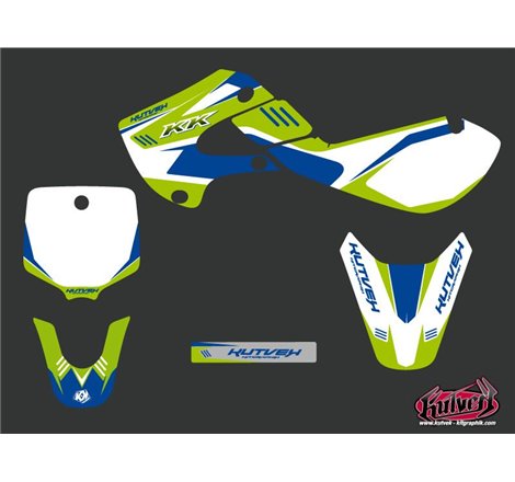 Kit Deco Moto Cross Chrono Kawasaki 65 KX Bleu