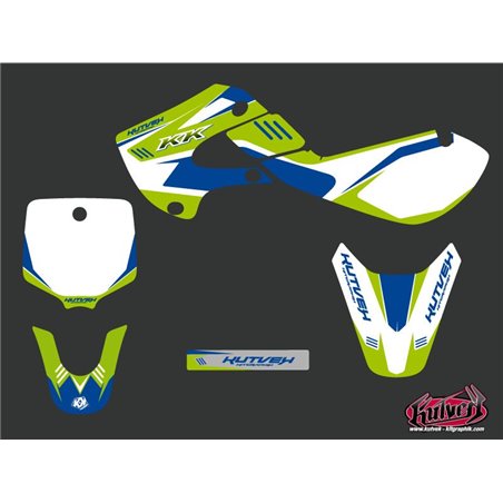 Kit Deco Moto Cross Chrono Kawasaki 65 KX Bleu