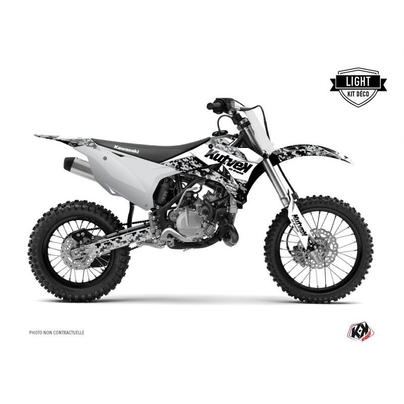Kit Deco Moto Cross Predator Kawasaki 85 KX Blanc