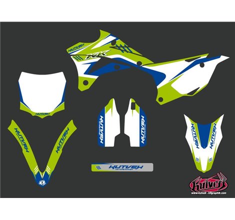 Kit Deco Moto Cross Chrono Kawasaki 85 KX Bleu