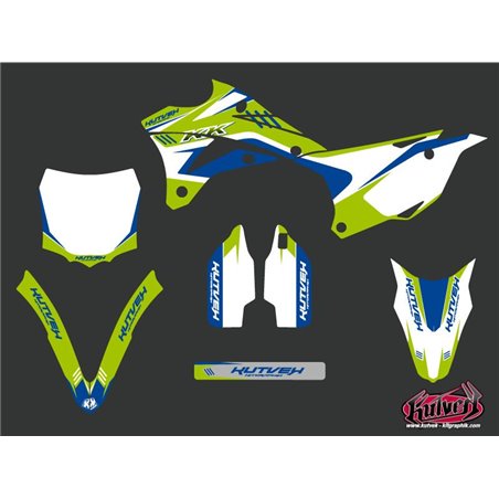 Kit Deco Moto Cross Chrono Kawasaki 85 KX Bleu