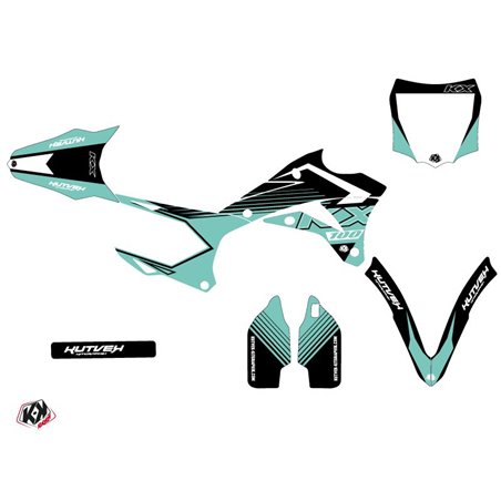 Kit Deco Moto Cross Claw Kawasaki 100 KX Turquoise