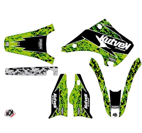 Kit Deco Moto Cross Predator Kawasaki 125 KX Noir Vert