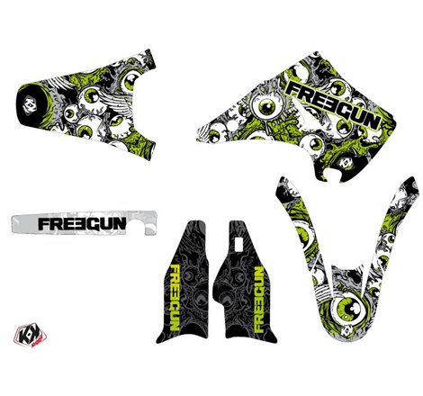 Kit Deco Moto Cross Freegun Eyed Kawasaki 125 KX Vert LIGHT