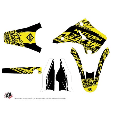 Kit Deco Moto Cross Eraser Fluo Kawasaki 125 KX Jaune