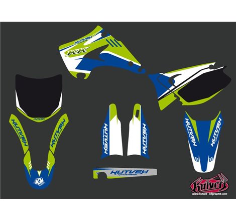 Kit Deco Moto Cross Chrono Kawasaki 125 KX Bleu