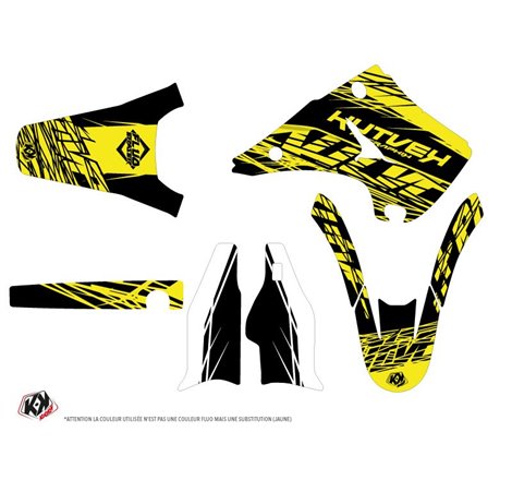 Kit Deco Moto Cross Eraser Fluo Kawasaki 125 KX Jaune