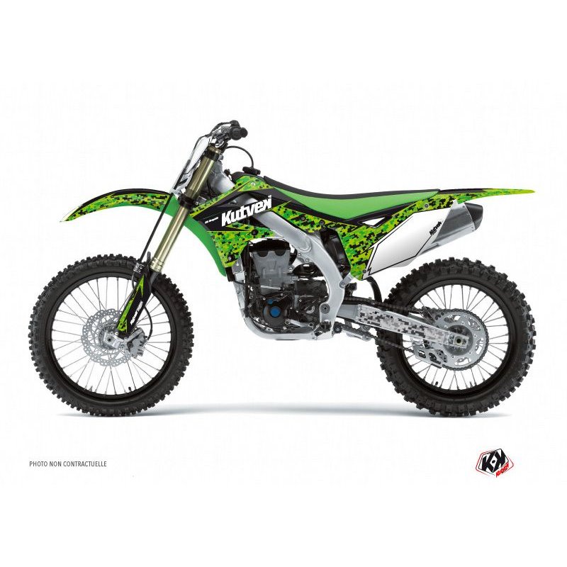 Kit Deco Moto Cross Predator Kawasaki 250 KX Noir Vert LIGHT
