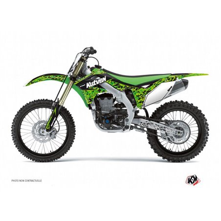 Kit Deco Moto Cross Predator Kawasaki 250 KX Noir Vert LIGHT