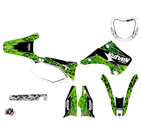 Kit Deco Moto Cross Predator Kawasaki 250 KX Noir Vert LIGHT