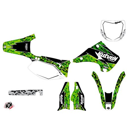 Kit Deco Moto Cross Predator Kawasaki 250 KX Noir Vert LIGHT