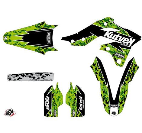 Kit Deco Moto Cross Predator Kawasaki 250 KXF Noir Vert