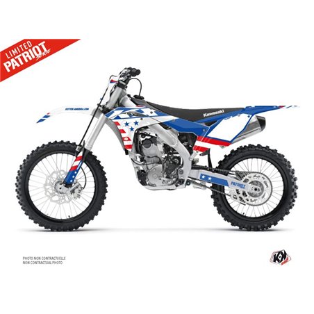 Kit Deco Moto Cross Patriot Kawasaki 250 KXF Bleu