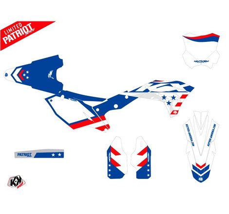Kit Deco Moto Cross Patriot Kawasaki 250 KXF Bleu