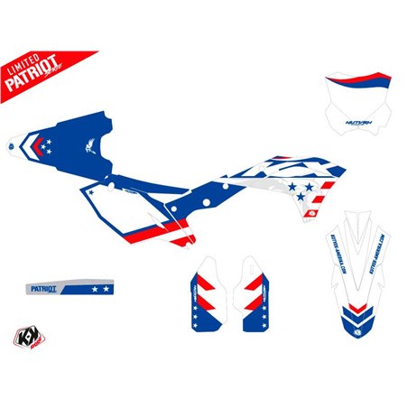 Kit Deco Moto Cross Patriot Kawasaki 250 KXF Bleu