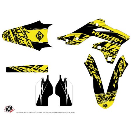 Kit Deco Moto Cross Eraser Fluo Kawasaki 250 KXF Jaune