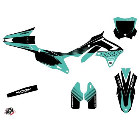 Kit Deco Moto Cross Claw Kawasaki 250 KXF Turquoise