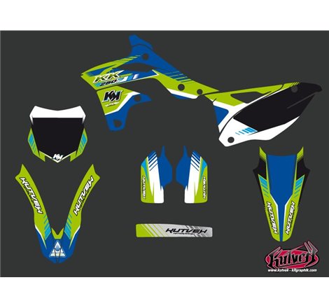 Kit Deco Moto Cross Pulsar Kawasaki 250 KXF Bleu
