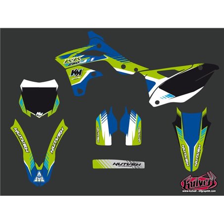 Kit Deco Moto Cross Pulsar Kawasaki 250 KXF Bleu