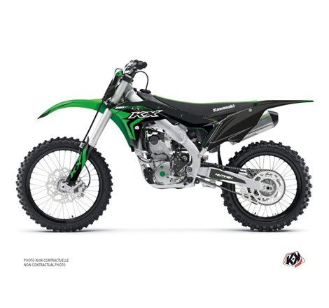 Kit Deco Moto Cross Halftone Kawasaki 250 KXF Noir Vert