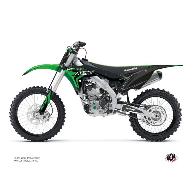 Kit Deco Moto Cross Halftone Kawasaki 250 KXF Noir Vert