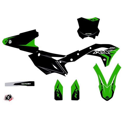 Kit Deco Moto Cross Halftone Kawasaki 250 KXF Noir Vert
