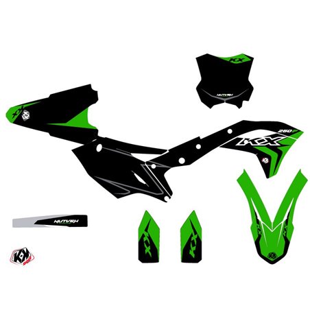 Kit Deco Moto Cross Halftone Kawasaki 250 KXF Noir Vert
