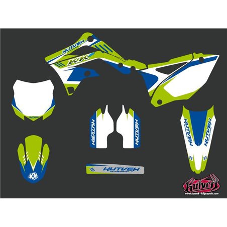 Kit Deco Moto Cross Chrono Kawasaki 450 KXF Bleu