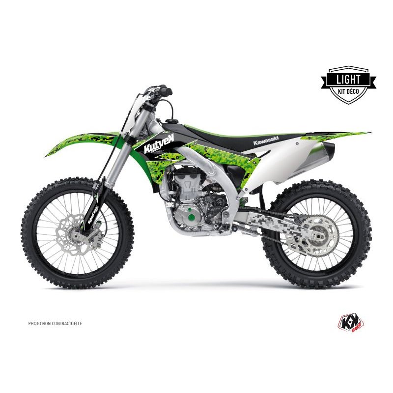 Kit Deco Moto Cross Predator Kawasaki 450 KXF Noir Vert