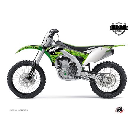 Kit Deco Moto Cross Predator Kawasaki 450 KXF Noir Vert