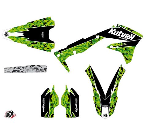 Kit Deco Moto Cross Predator Kawasaki 450 KXF Noir Vert