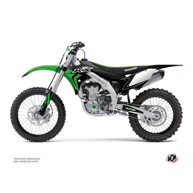Kit Deco Moto Cross Halftone Kawasaki 450 KXF Noir Vert
