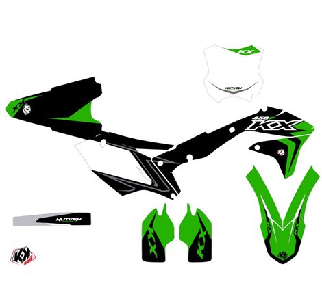 Kit Deco Moto Cross Halftone Kawasaki 450 KXF Noir Vert