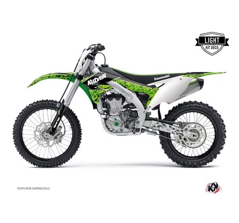 Kit Deco Moto Cross Predator Kawasaki 450 KXF Noir Vert