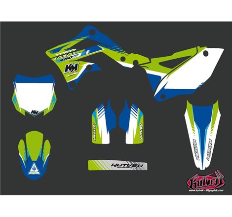 Kit Deco Moto Cross Pulsar Kawasaki 450 KXF Bleu