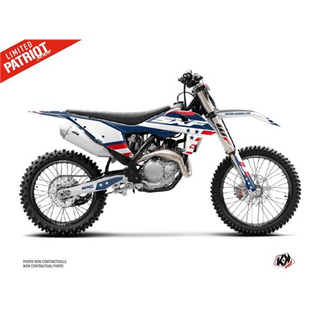 Kit Deco Moto Cross Patriot KTM 350 SXF Bleu