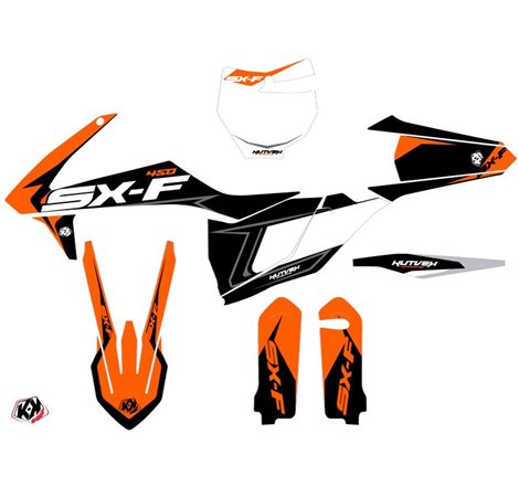 Kit Deco Moto Cross Halftone KTM 450 SXF Noir Orange