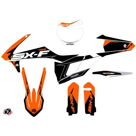 Kit Deco Moto Cross Halftone KTM 450 SXF Noir Orange