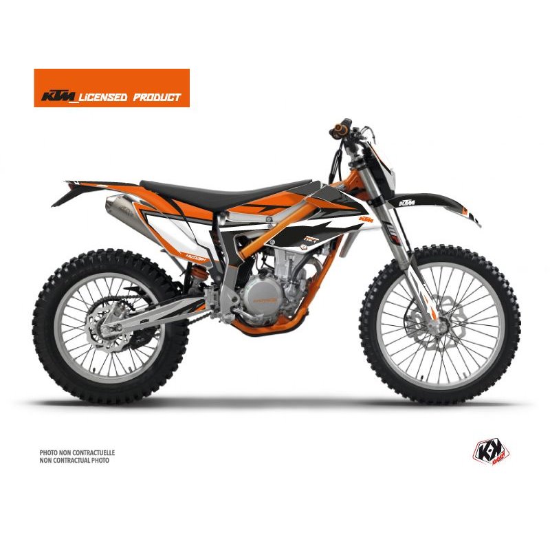 Kit Deco Moto Cross Rift KTM 350 FREERIDE Noir Orange
